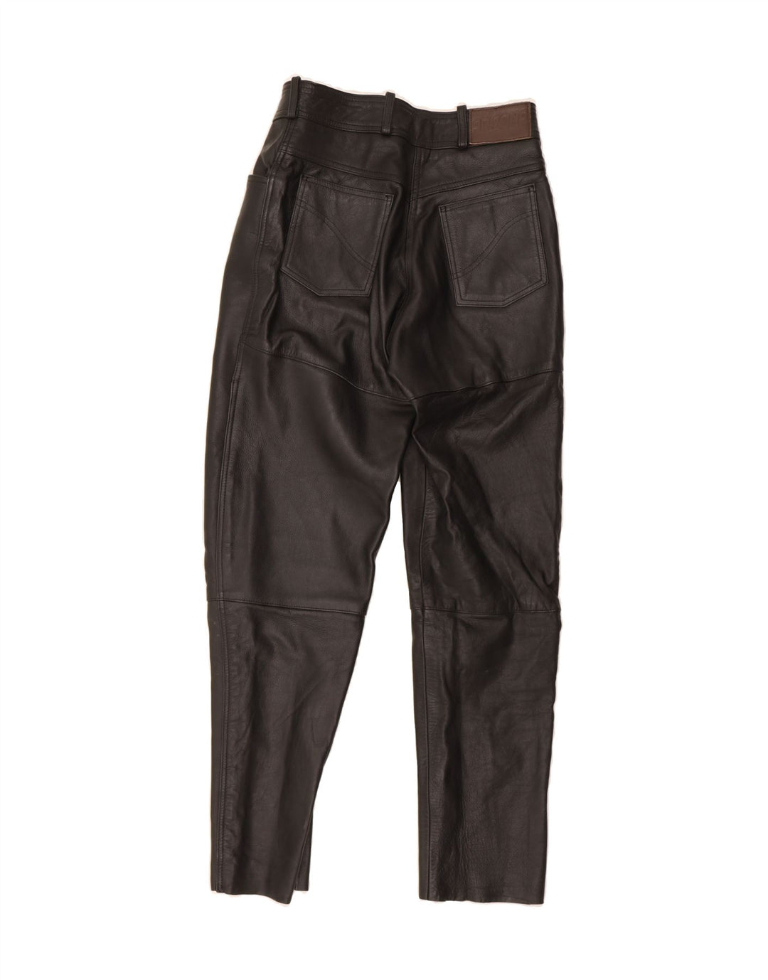 LOUIS Womens Slim Leather Trousers IT 44 Medium W28 L32 Black Leather Vintage Louis and Second-Hand Louis from Messina Hembry 