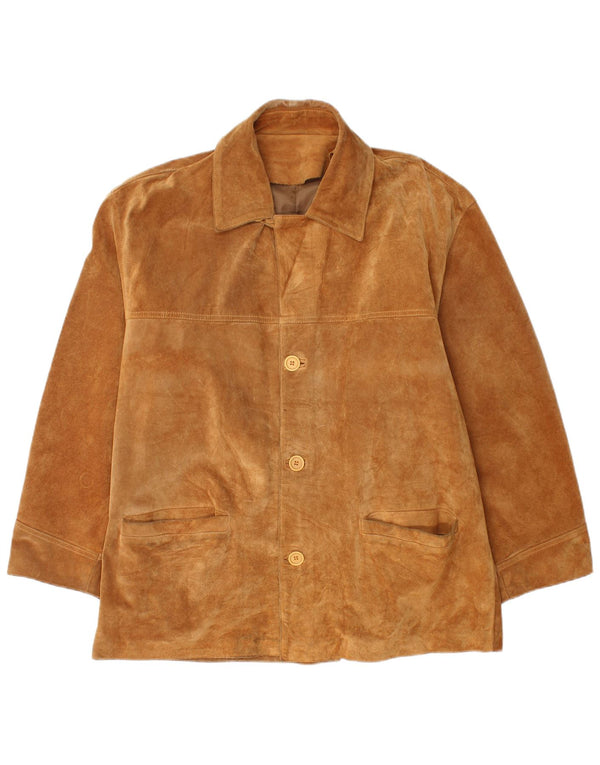 Vintage Ανδρικό Suede Jacket IT 50 Large Beige Leather