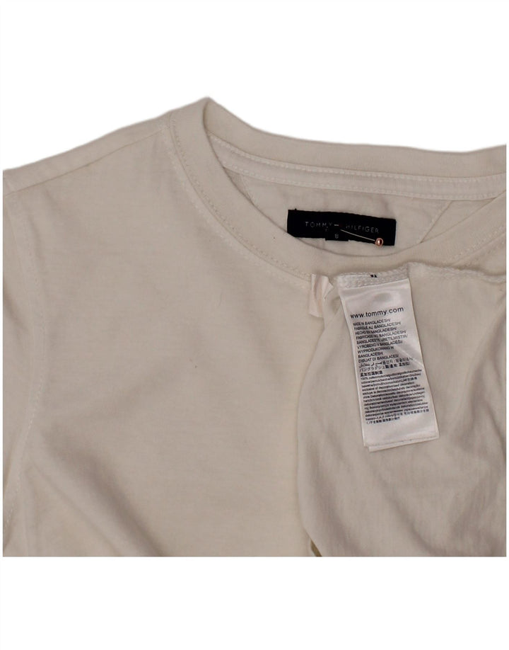 TOMMY HILFIGER για αγόρι T-Shirt Top 7-8 ετών Λευκό βαμβακερό