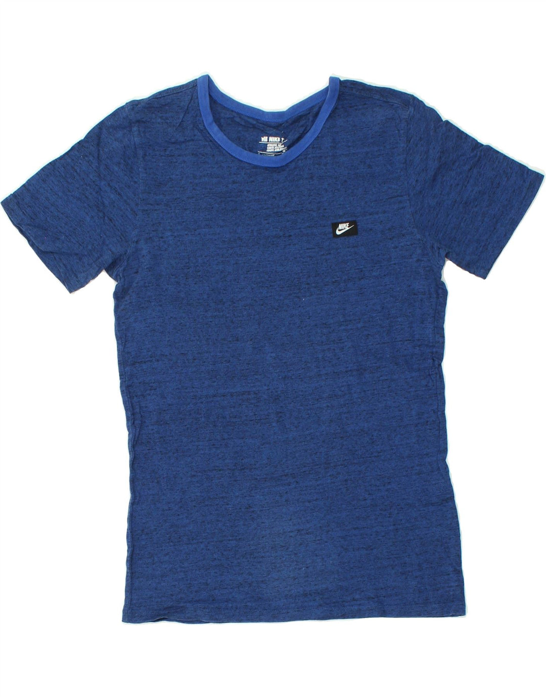 NIKE Mens Athletic Cut T-Shirt Top Small Blue Flecked Cotton Vintage Nike and Second-Hand Nike from Messina Hembry 