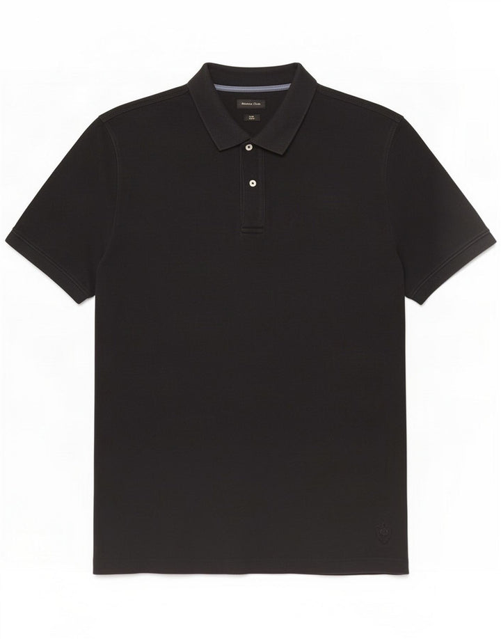 Massimo Dutti Ανδρικό μπλουζάκι πόλο με κανονική εφαρμογή 2XL Μαύρο