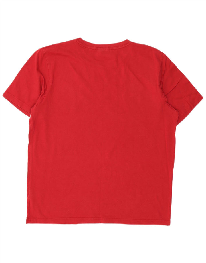 Bear Ανδρικό γραφικό T-Shirt Top XL Κόκκινο βαμβακερό