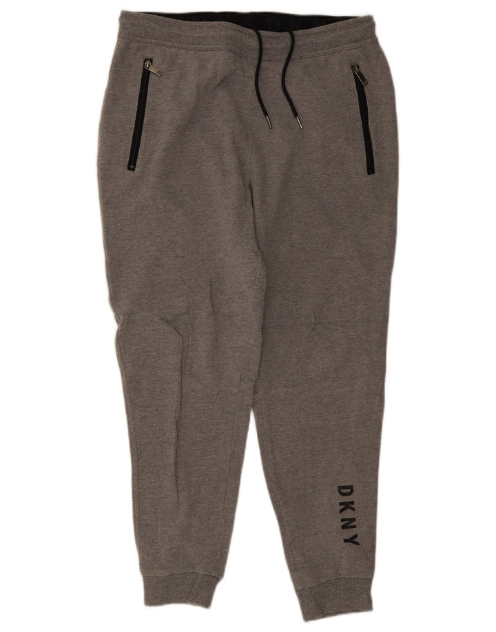Dkny Mens Graphic Tracksuit Trousers Joggers Medium  Grey Flecked Cotton