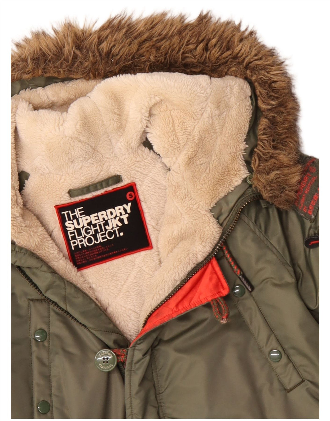 Ανδρικό μπουφάν Parka με κουκούλα SUPERDRY UK 36 Small Green Nylon