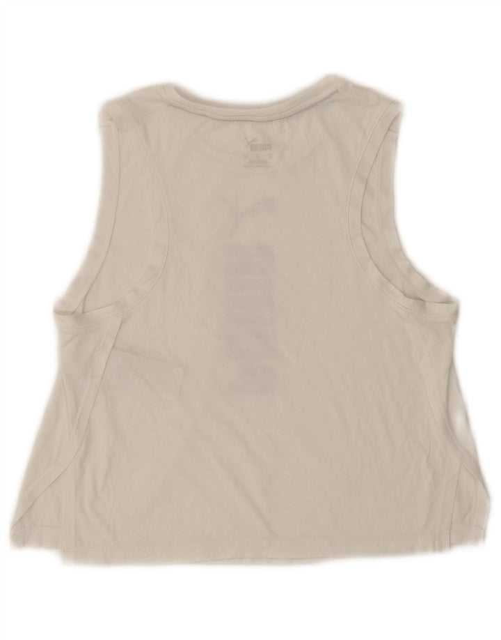 Puma Γυναικείο Crop Graphic Vest Top UK 6 XS White Polyester