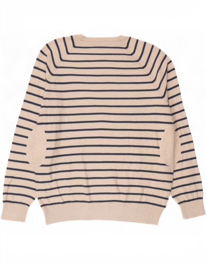 Ανδρικό πουλόβερ Marks & Spencer Boat Neck Jumper Μεγάλο Γκρι ριγέ