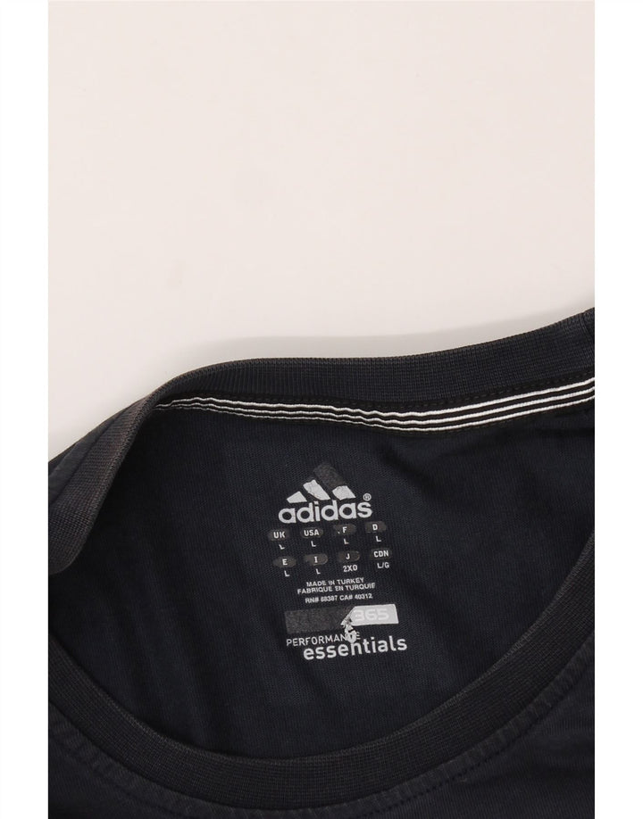 ADIDAS Mens Clima 365 T-Shirt Top Large Navy Blue Vintage Adidas and Second-Hand Adidas from Messina Hembry 