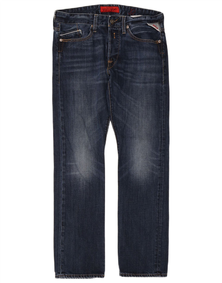 Replay Ανδρικό ίσιο τζιν W32 L32 Navy Blue Cotton