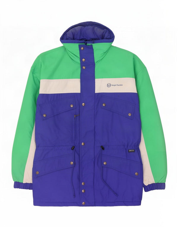 Sergio Tacchini Ανδρικό μπουφάν σκι με κουκούλα IT 54 2XL Blue Colourblock Polyamide