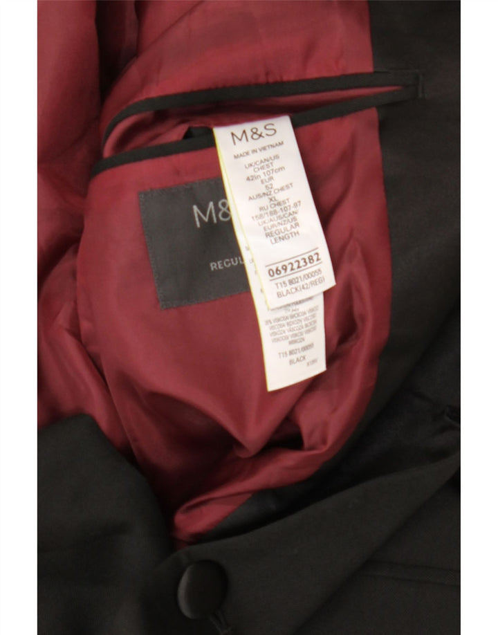 Marks & Spencer Ανδρικό σακάκι σακάκι με 2 κουμπιά UK 42 XL μαύρο πολυεστέρα