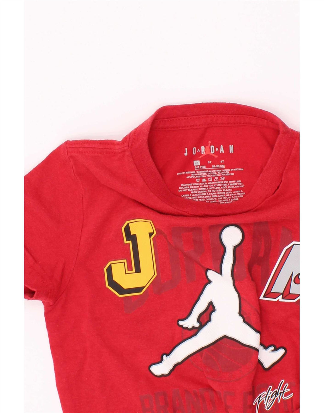 Jordan Boys Graphic T-Shirt Top 2-3 Years Red Cotton