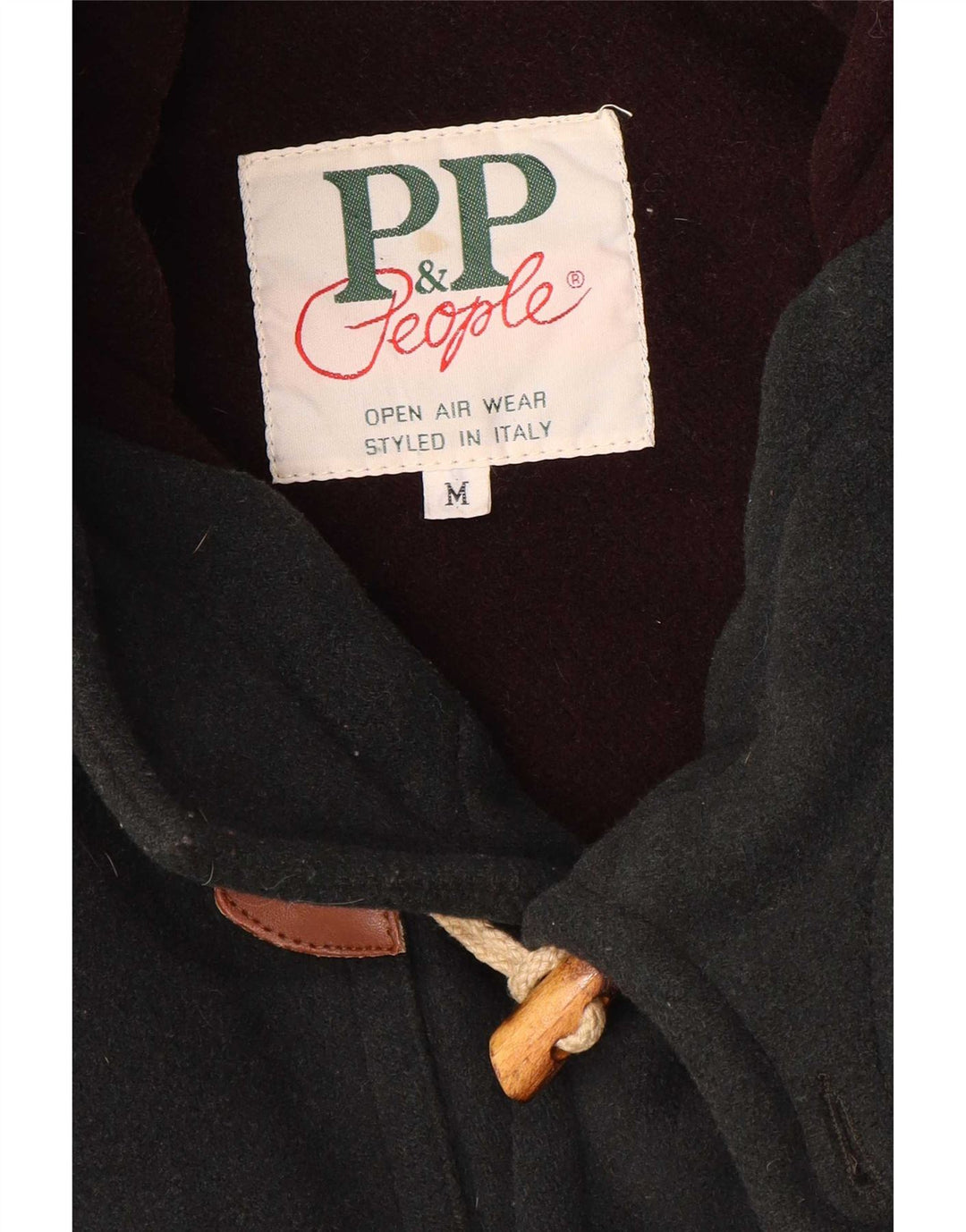 P&P People Ανδρικό παλτό Duffle με κουκούλα UK 38 Μεσαίο πράσινο μαλλί