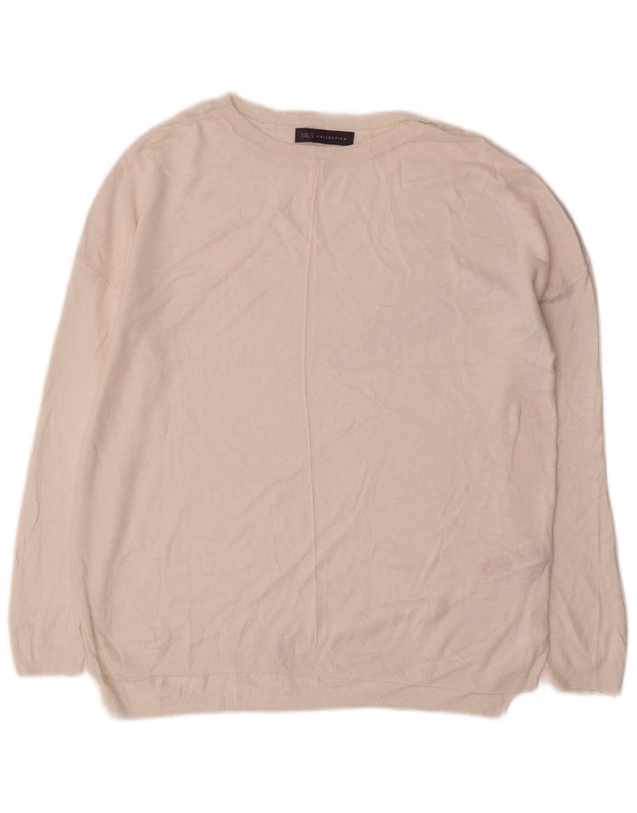 Marks & Spencer Γυναικείο πουλόβερ με λαιμόκαυστο UK 14 Medium Off White