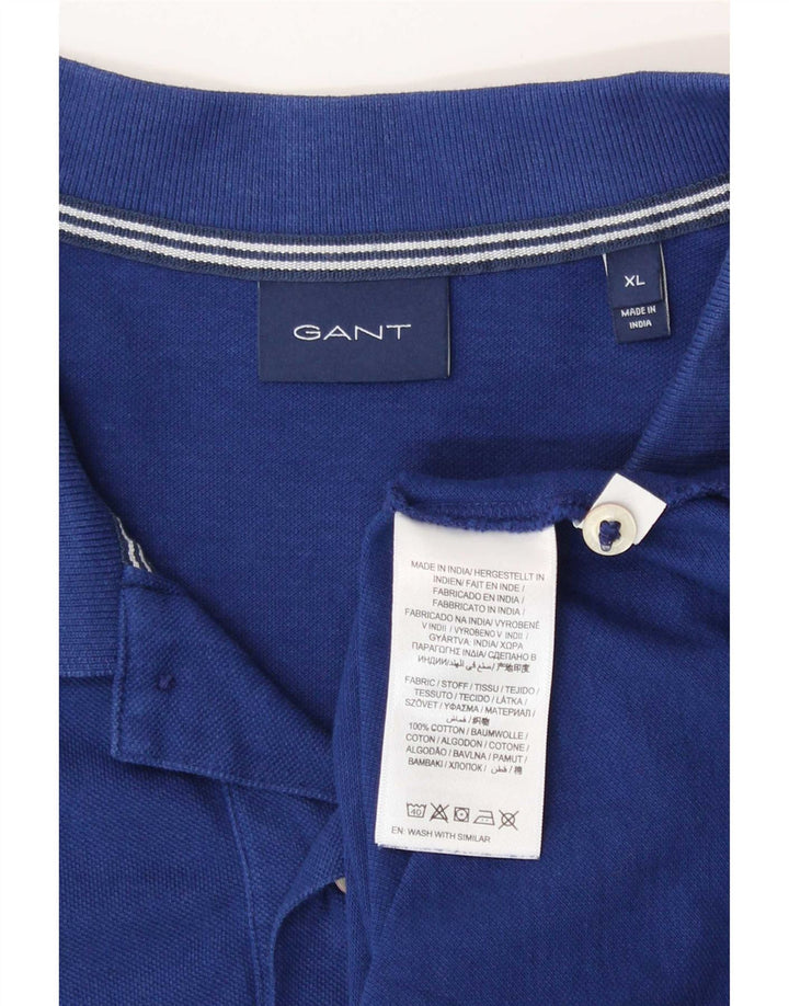 Ανδρικό πουκάμισο πόλο Gant XL Μπλε βαμβακερό