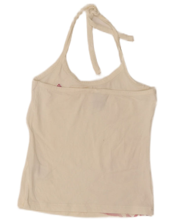 Adidas Γυναικείο γιλέκο Crop UK 10 Small Off White Geometric Cotton Sports