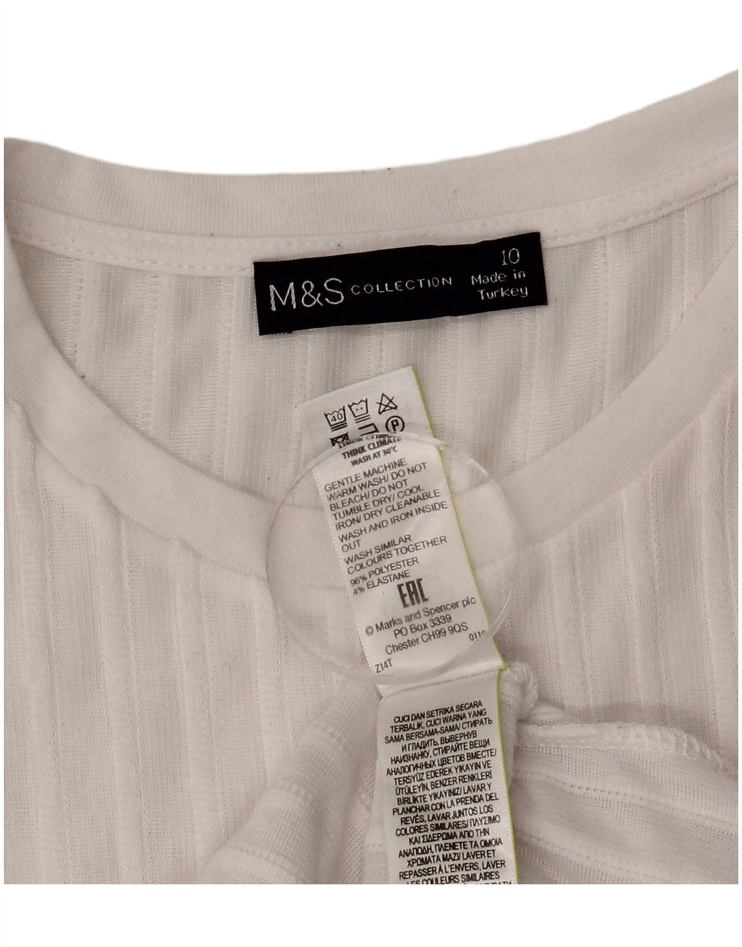 Marks & Spencer Γυναικείο τοπ μακρυμάνικο UK 10 Small White