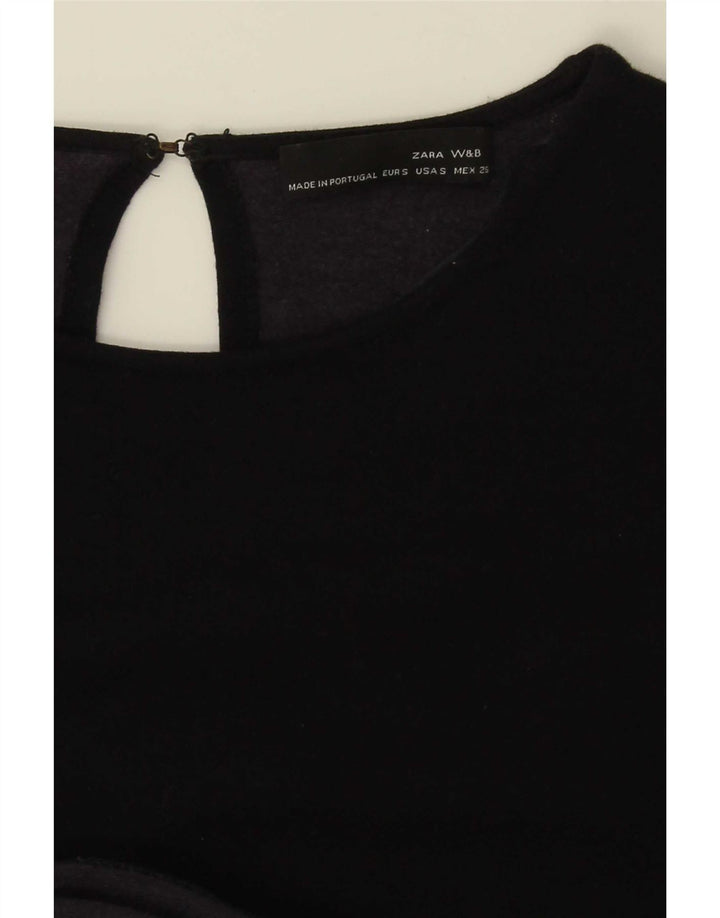 Zara Γυναικείο μακρυμάνικο φόρεμα Shift UK 10 Small Navy Blue