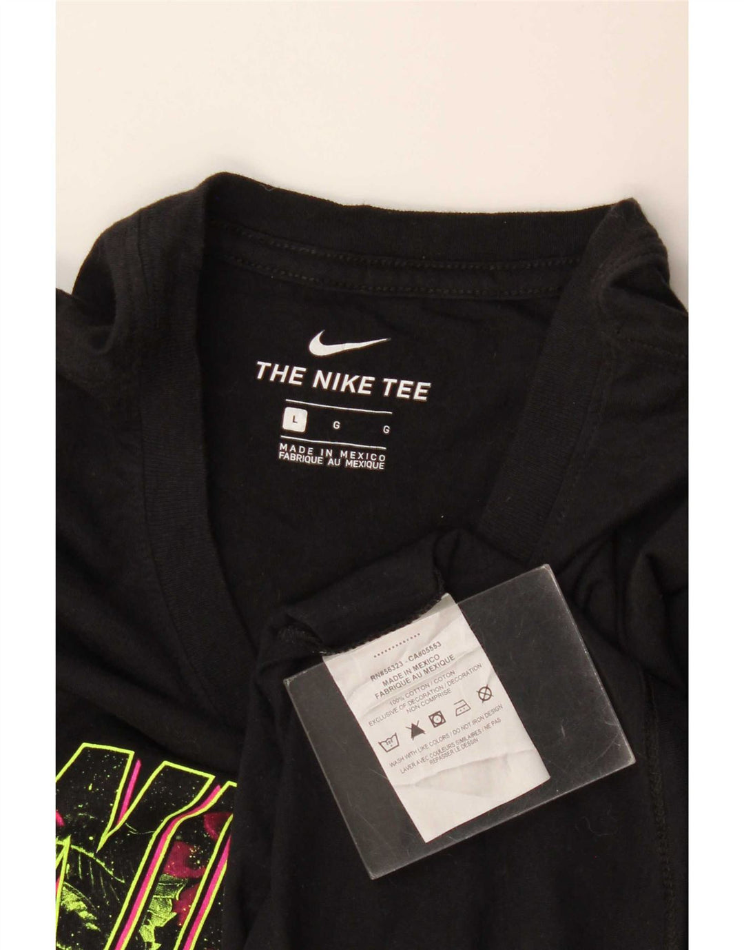 Ανδρικό γραφικό μπλουζάκι Nike, μεγάλο μαύρο βαμβακερό