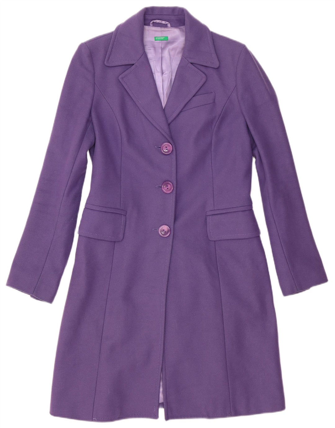 Benetton Γυναικείο σακάκι 3 κουμπιών Longline Blazer UK 12 Medium Purple