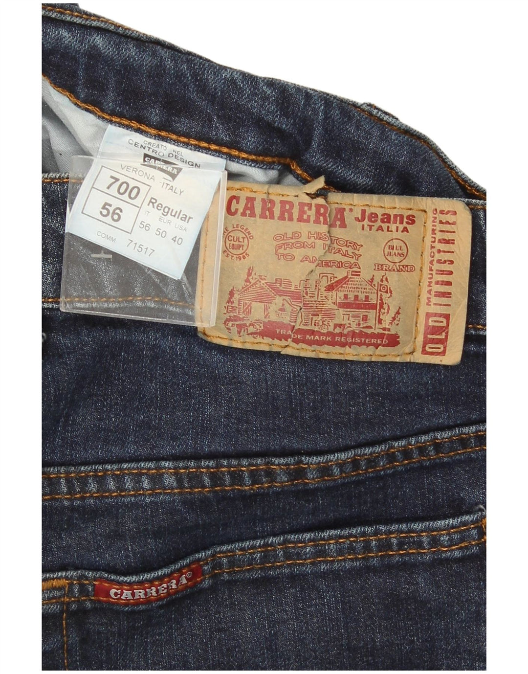 Carrera Mens 700 Regular Slim Jeans W40 L34 Μπλε βαμβακερό
