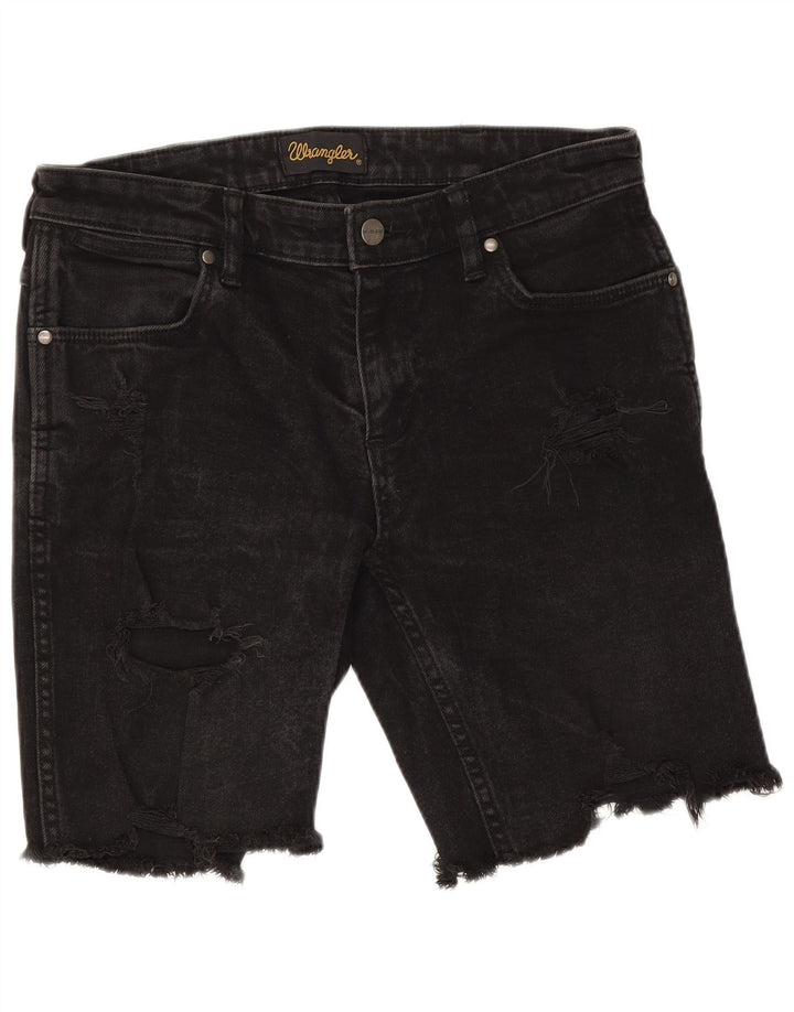 Γυναικείο τζιν σορτς Wrangler Distressed W30 Μεσαίο μαύρο βαμβακερό