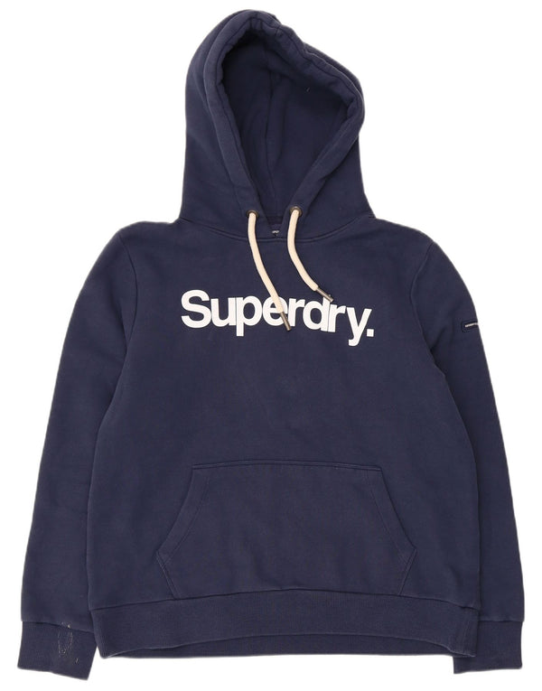 Γυναικείο γραφικό κουκούλα SUPERDRY UK 16 Large Navy Blue Cotton