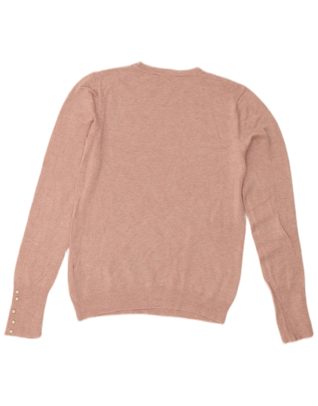 Zara Γυναικείο πουλόβερ με λαιμόκοψη UK 12 Medium Pink Viscose