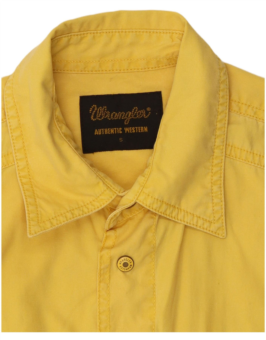 Ανδρικό κοντομάνικο πουκάμισο Wrangler μικρό κίτρινο βαμβακερό