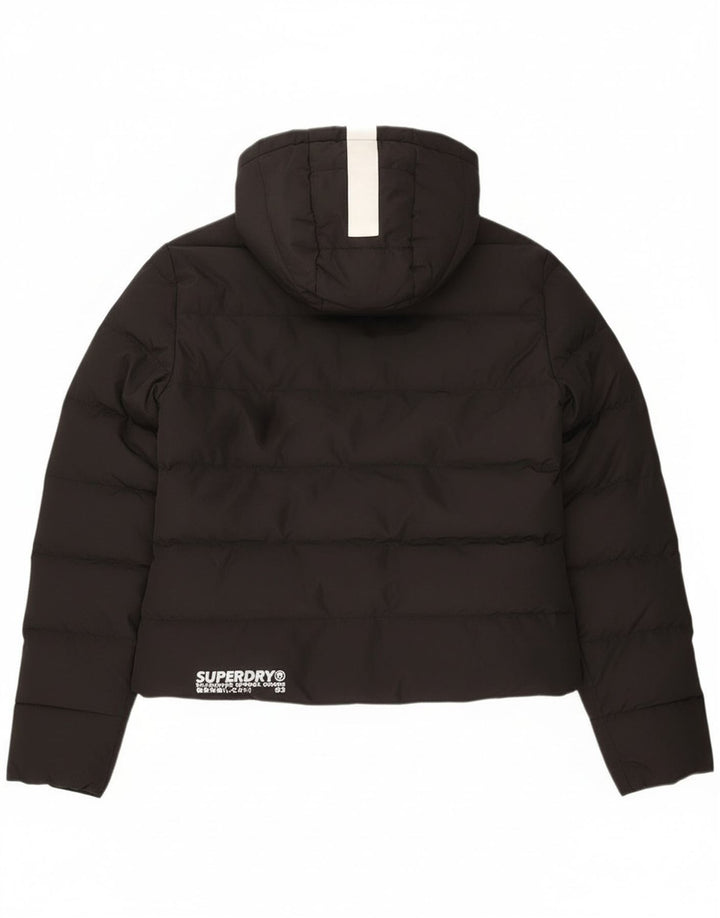 Superdry Γυναικείο Μπουφάν με κουκούλα με επένδυση UK 8 Small μαύρο