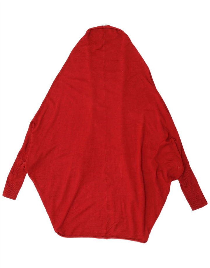 Zara Γυναικείο πουλόβερ Poncho Cardigan UK 14 Medium Maroon