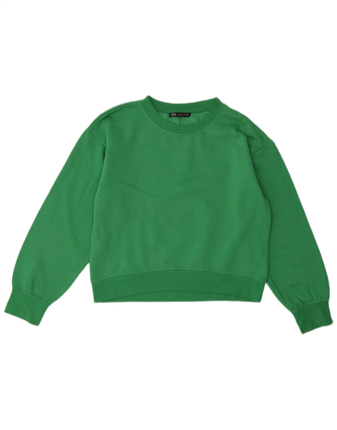 Γυναικεία φούτερ ZARA Crop Jumper UK 10 Small Green Polyester