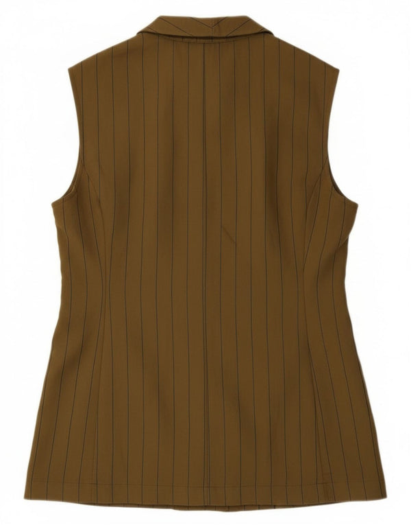 Rinascimento γυναικείο αμάνικο σακάκι UK 14 μεγάλο χακί ριγέ