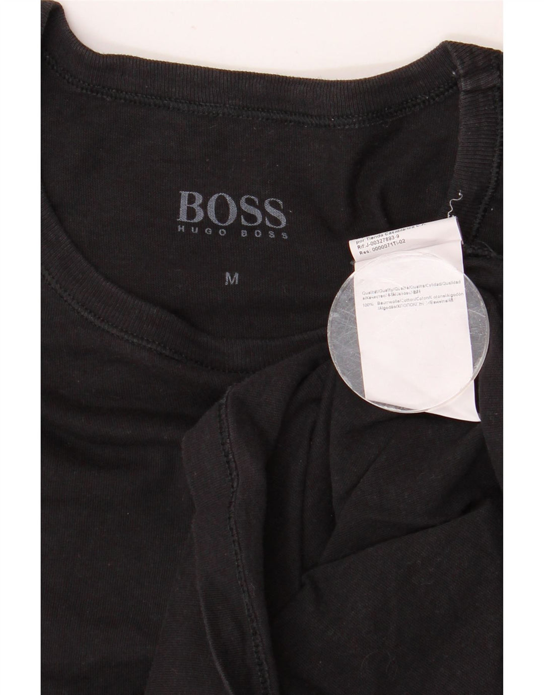 Ανδρικό T-Shirt HUGO BOSS Τοπ μεσαίο μαύρο βαμβακερό