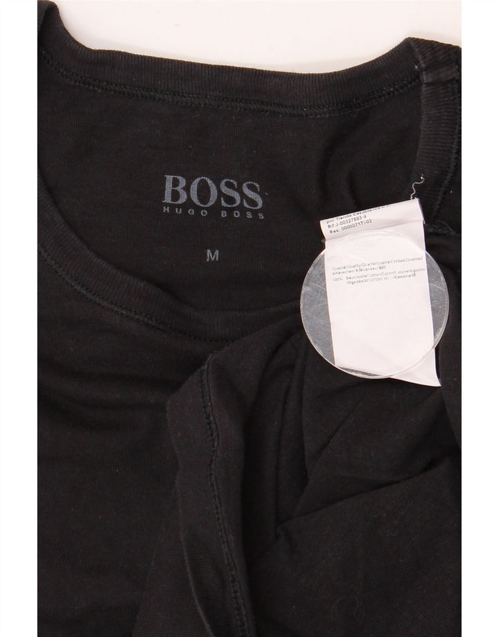 Ανδρικό T-Shirt HUGO BOSS Τοπ μεσαίο μαύρο βαμβακερό