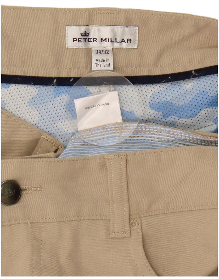 Peter Millar Ανδρικό ίσιο casual παντελόνι W34 L28 Beige Polyester