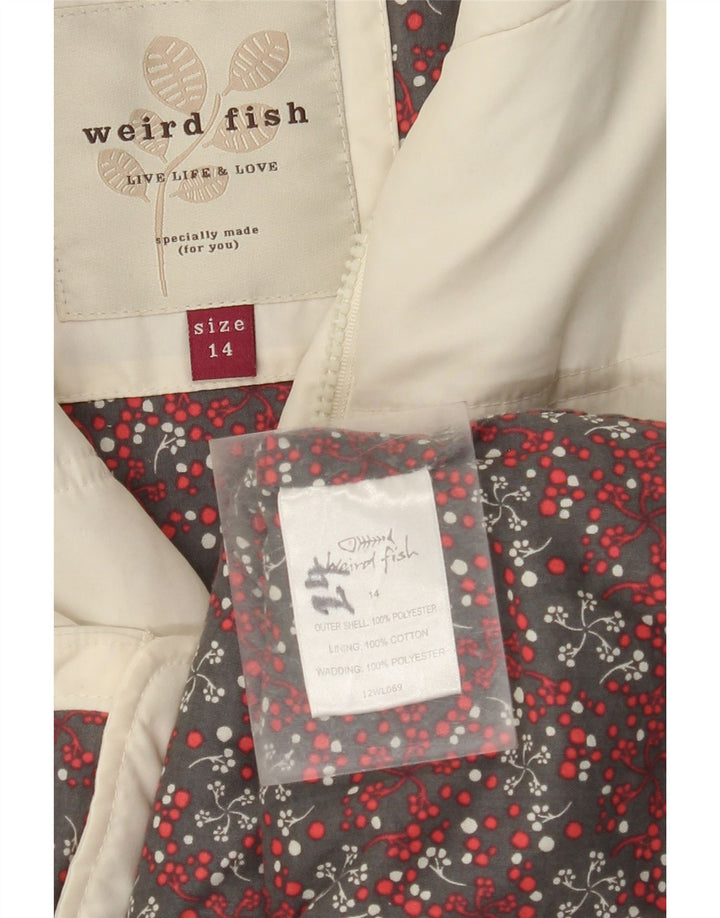 WEIRD FISH Γυναικείο padded Gilet UK 14 Medium Off White Polyester