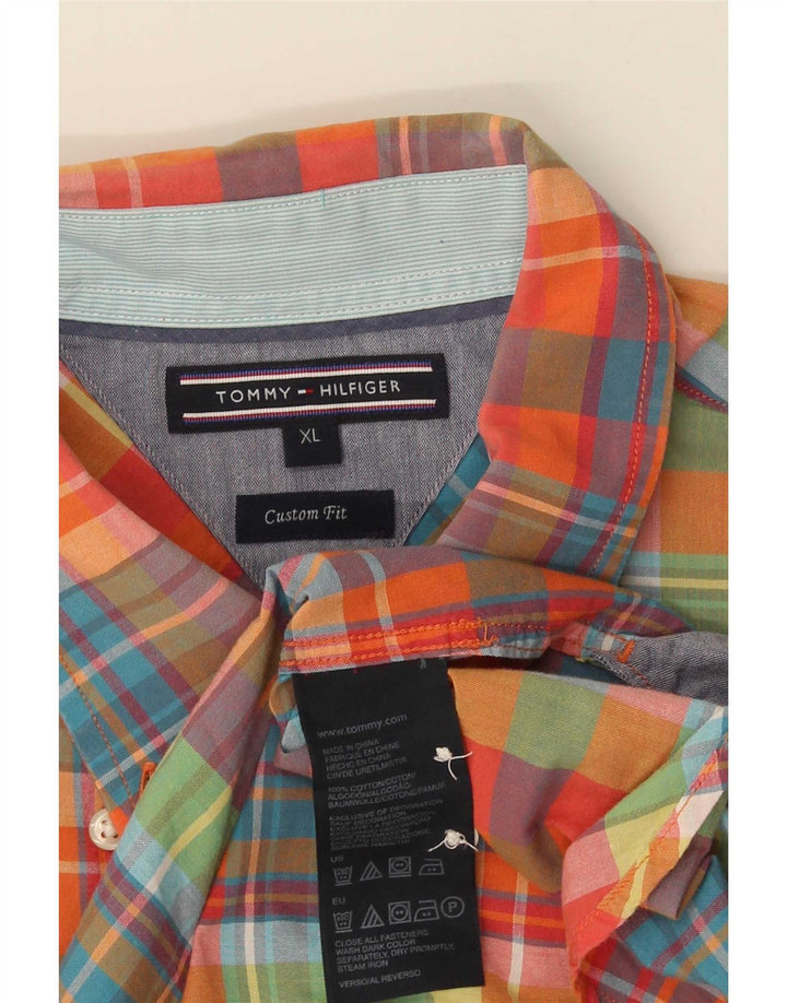 Ανδρικό κοντό μανίκι Tommy Hilfiger Πουκάμισο προσαρμοσμένης εφαρμογής XL Πολύχρωμο Check
