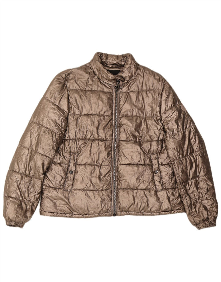 Massimo Dutti Γυναικείο μπουφάν με επένδυση UK 14 από μεσαίο χρυσό πολυεστέρας