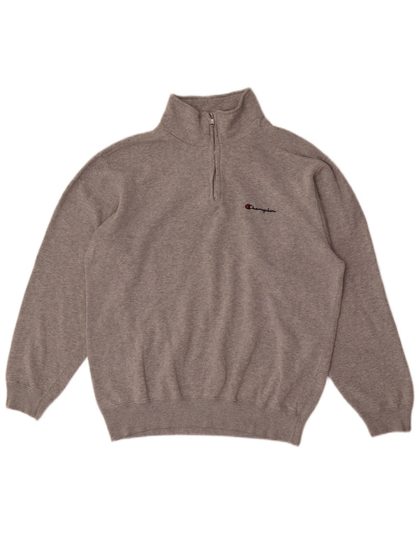 Ανδρικό φούτερ Champion με φερμουάρ, βαμβακερό μεσαίο γκρι