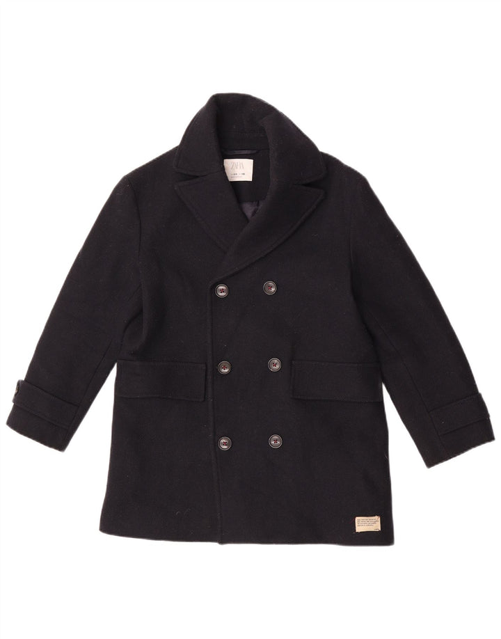 Zara Boys Pea Coat 9-10 Years Navy Blue