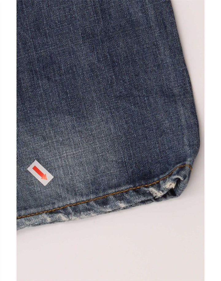 Lee Mens Knox Distressed Straight Jeans W38 L32 Μπλε βαμβακερό