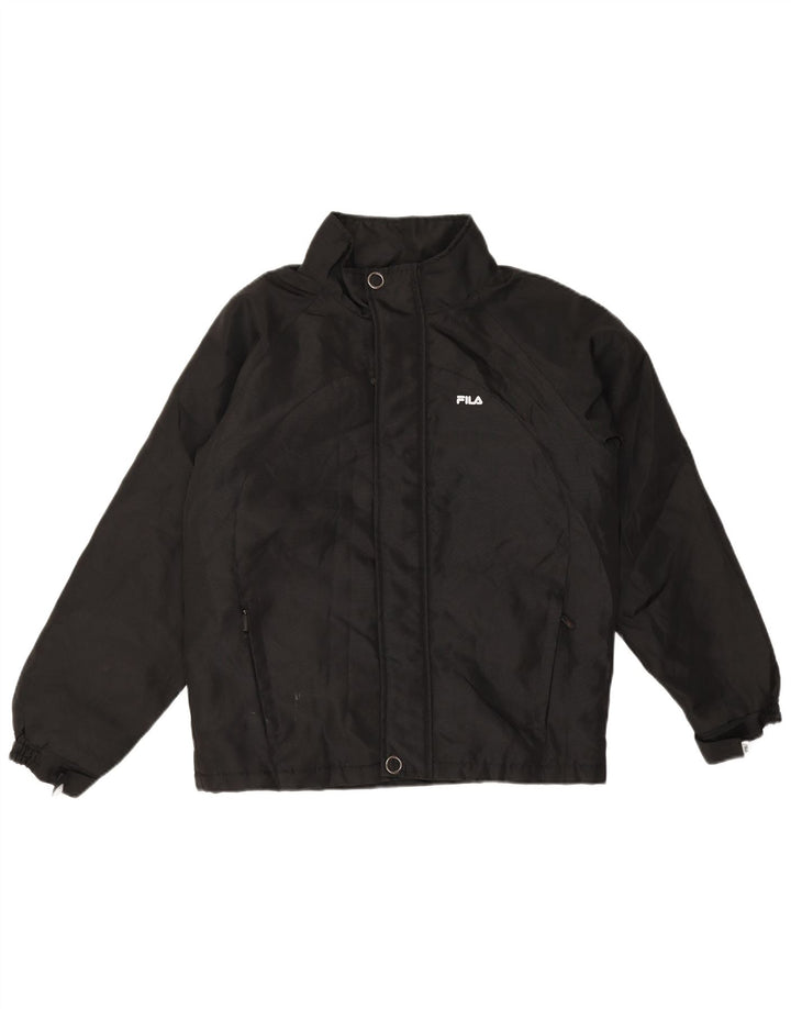 Fila Boys Windbreaker Jacket 13-14 Years Large Black Polyester