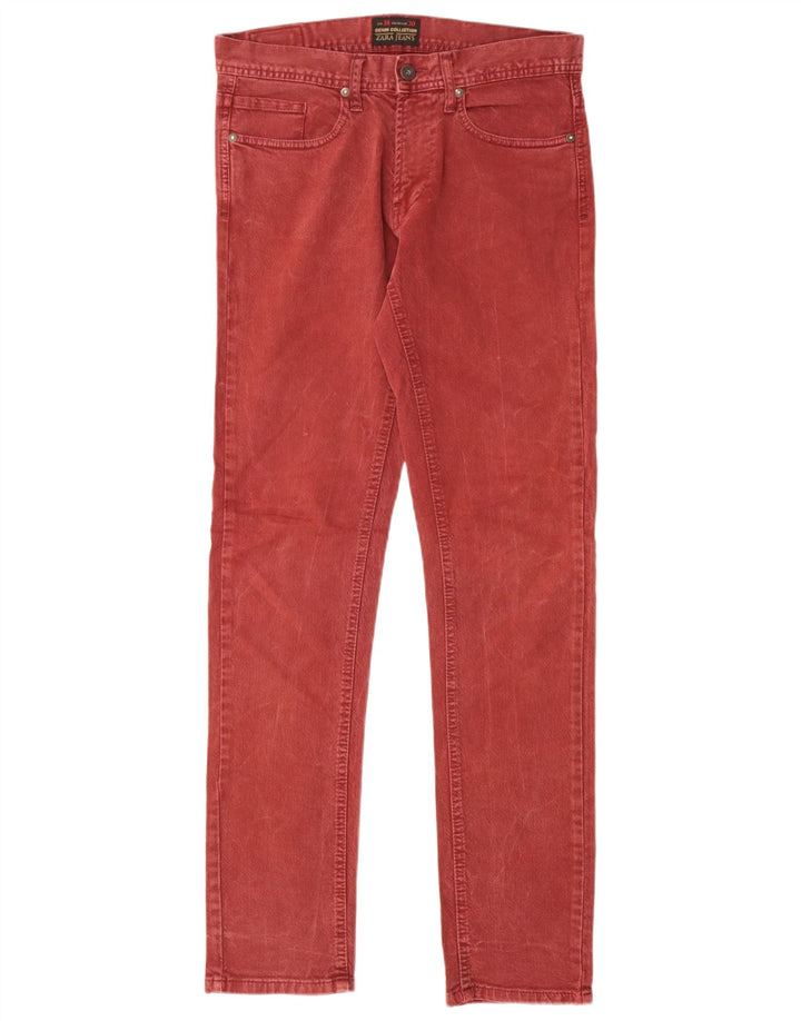 Zara Ανδρικό Slim Jeans EU 38 Small W30 L30 Red Cotton