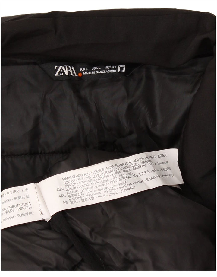 Ανδρικό μπουφάν ZARA με επένδυση UK 40 Large Black Colourblock Βαμβακερό