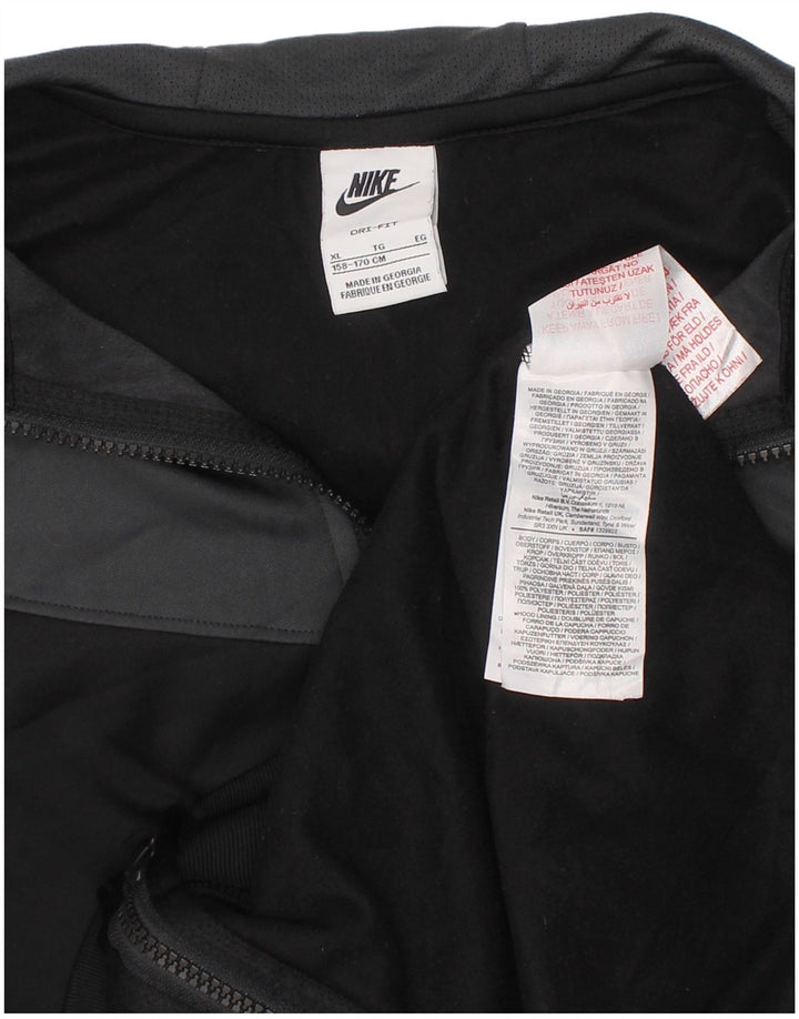 Πουλόβερ NIKE Boys Dri Fit Zip Hoodie 13-14 Years XL Black Colourblock
