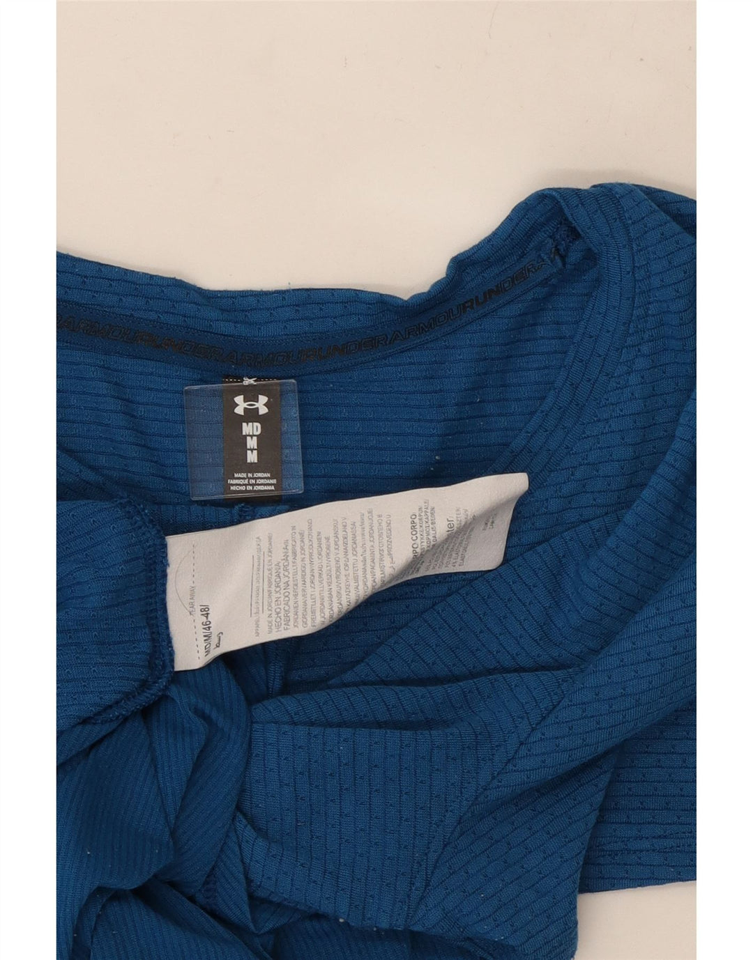 Γυναικείο T-Shirt UNDER Armour Top UK 14 Medium Blue Polyester