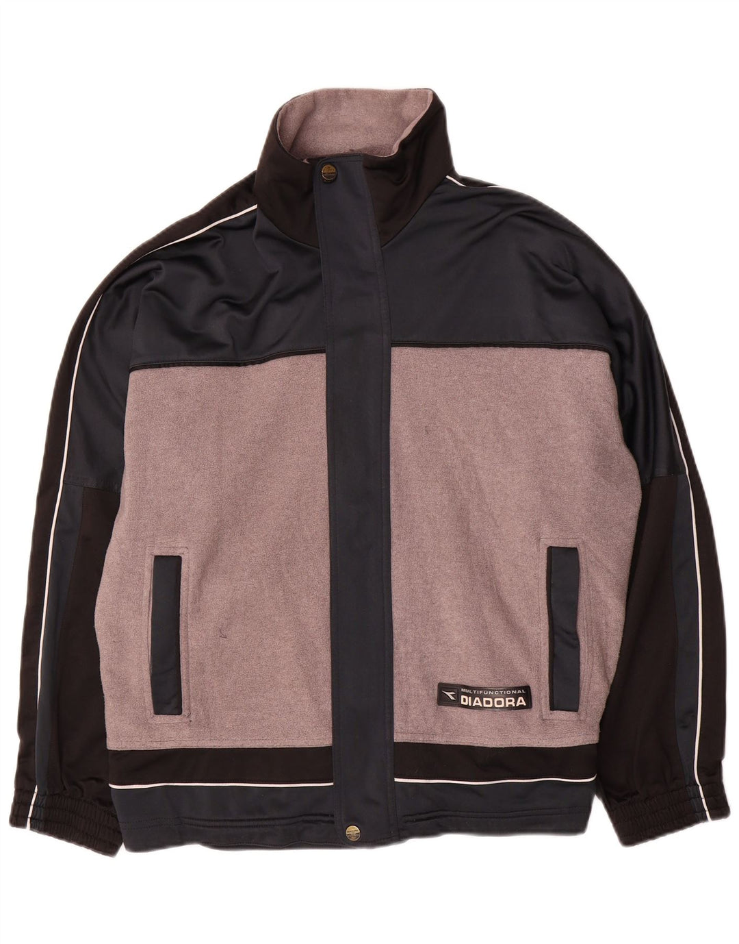 Ανδρική φόρμα Diadora Top Jacket UK 38 Medium Grey Colorblock Polyester