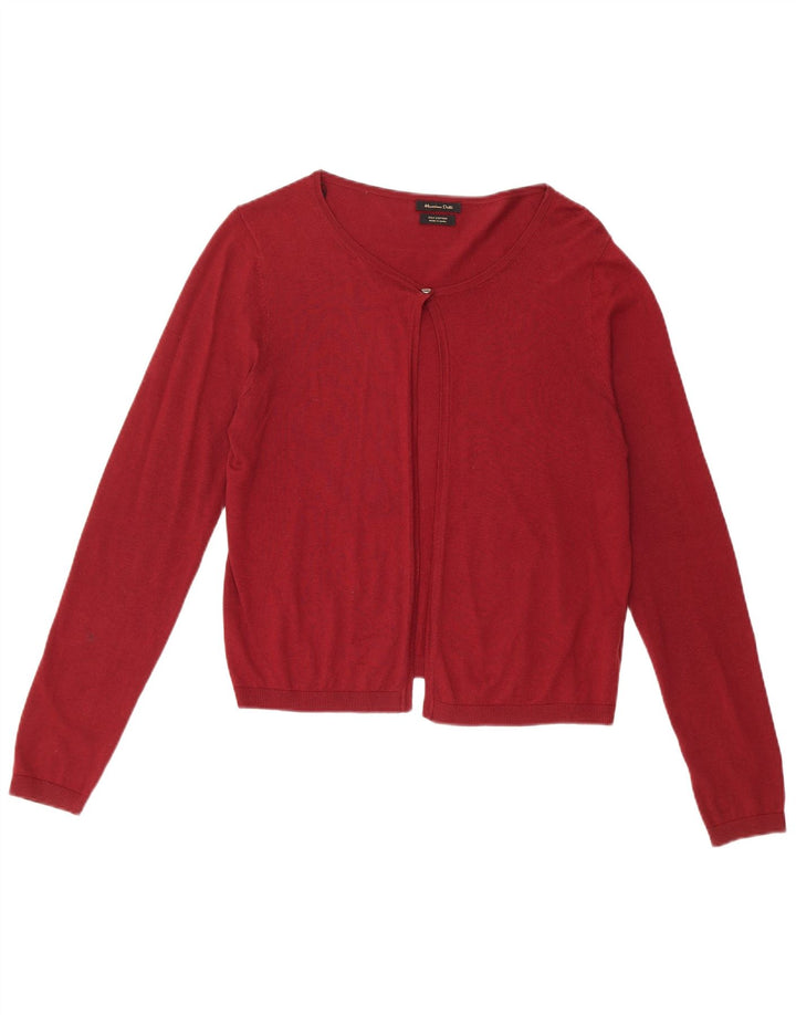 Massimo Dutti Γυναικείο Bolero Jumper UK 14 Medium Burgundy Silk