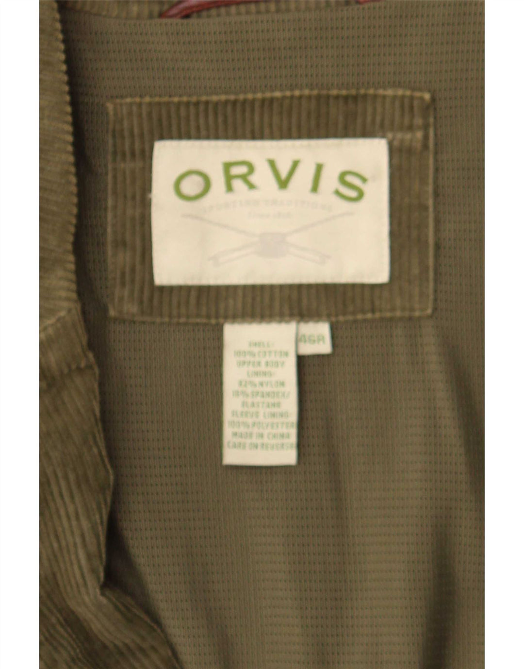 Orvis Ανδρικό μπουφάν με 2 κουμπιά κοτλέ μπλέιζερ EU 46 3XL Πράσινο βαμβακερό