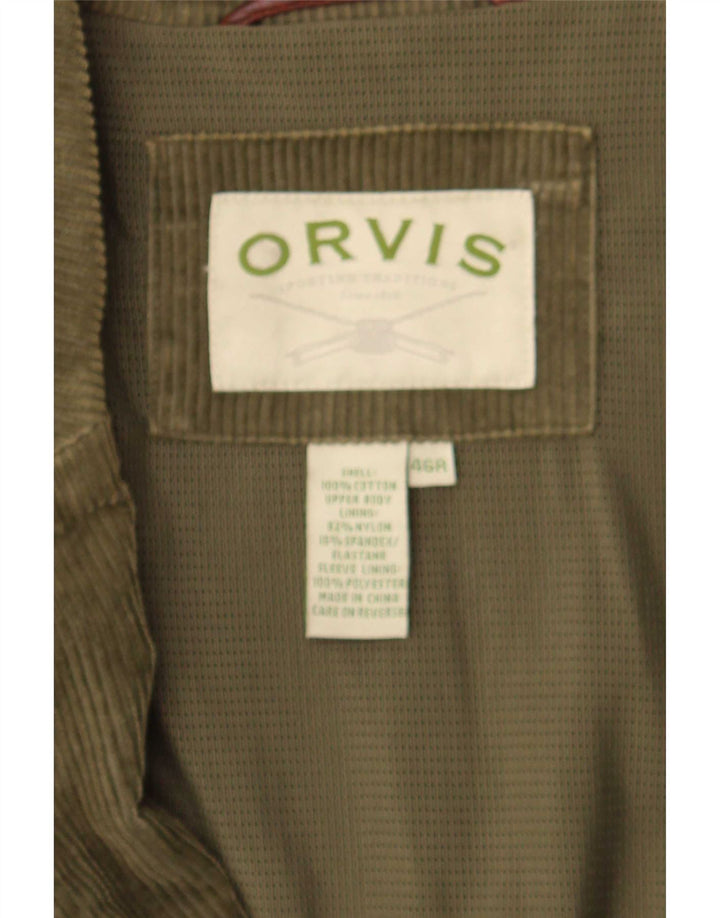 Orvis Ανδρικό μπουφάν με 2 κουμπιά κοτλέ μπλέιζερ EU 46 3XL Πράσινο βαμβακερό
